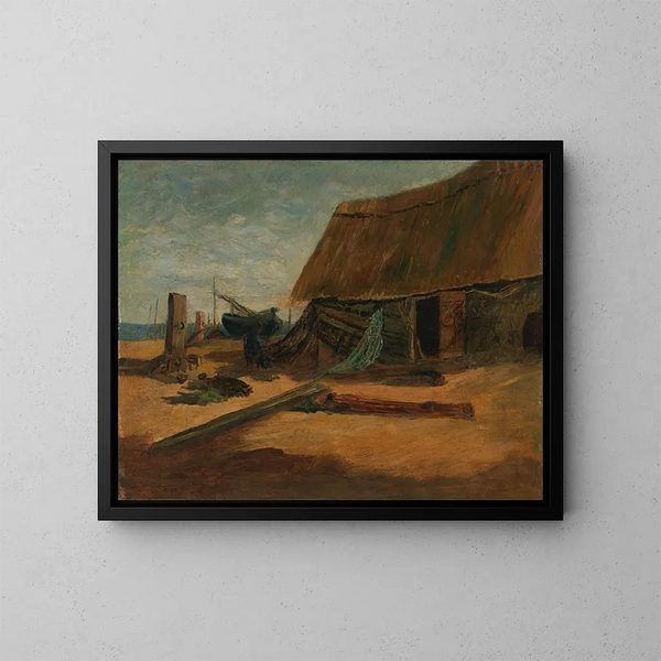Cabanes de pêche - Edward Mitchell Bannister — oprawiony obraz na ścianie