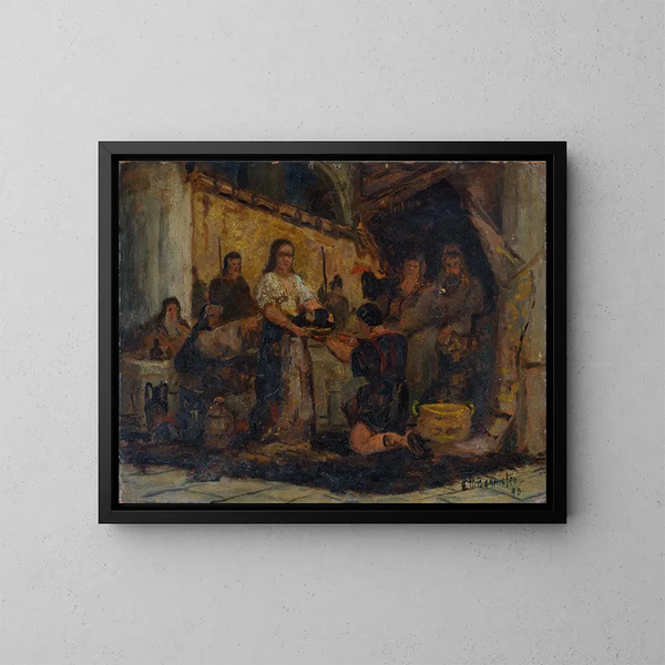 Salomé otrzymująca głowę Jana Chrzciciela - Edward Mitchell Bannister — oprawiony obraz na ścianie