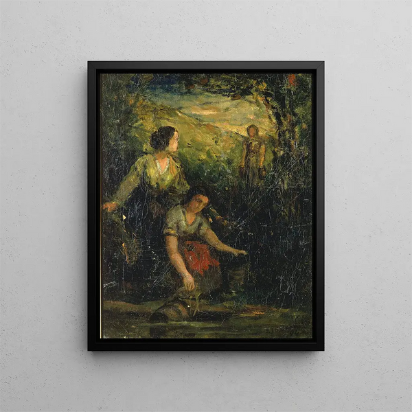 La piscine à boire trois femmes à l'eau - Edward Mitchell Bannister — oprawiony obraz na ścianie