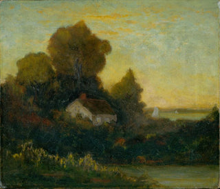 Edward Mitchell Bannister - Untitled house in woods near lake.webp