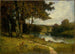 pejzażu bez tytułu, drzewa w pobliżu rzeki - Edward Mitchell Bannister — widok dzieła