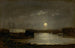 Bez tytułu scena portu przy księżycu z pełnią księżyca i masztami łodzi - Edward Mitchell Bannister — widok dzieła