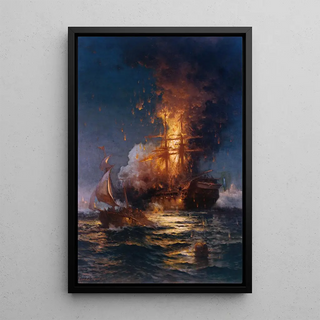 Edward Moran - Burning of the Frigate Philadelphia in the Harbor of Tripoli.webp