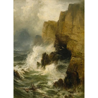 Edward Moran - Cliffs In A Storm.webp