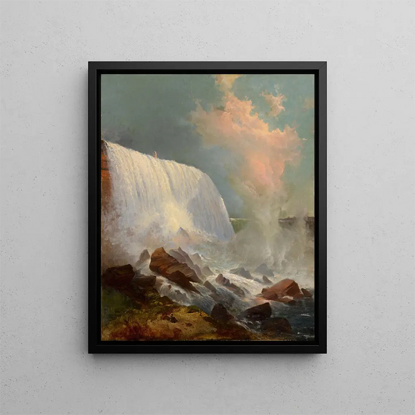 Spadające Niagary - Edward Moran — oprawiony obraz na ścianie