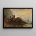 Na czatach - Edward Moran — oprawiony obraz na ścianie
