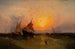 Statki o zachodzie słońca w porcie Nowy Jork - Edward Moran — widok dzieła