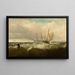 Burza u wybrzeży New Castle Delaware - Edward Moran — oprawiony obraz na ścianie