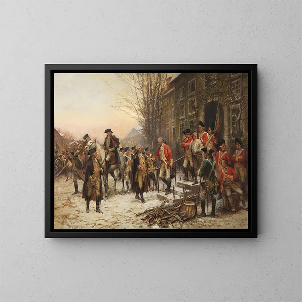 George Washington 1732-1799 przed Nassau Hall - Edward Percy Moran — oprawiony obraz na ścianie