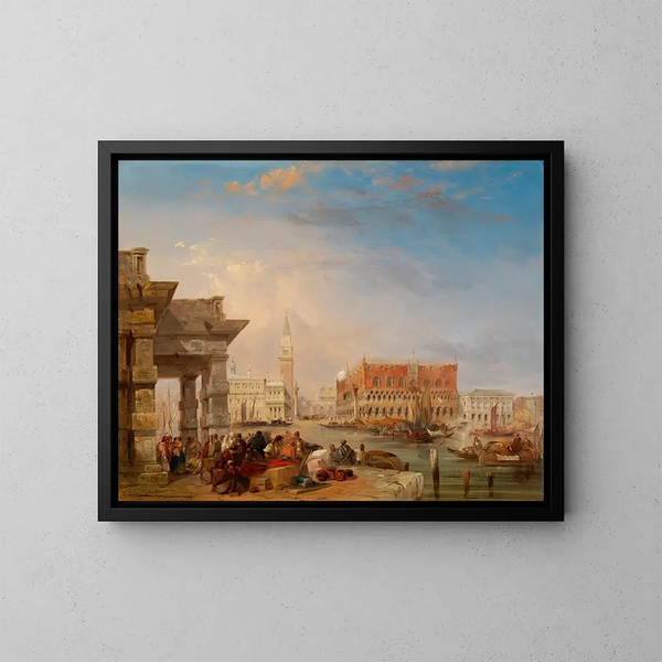 Saint-Marc depuis la Dogana - Edward Pritchett — oprawiony obraz na ścianie