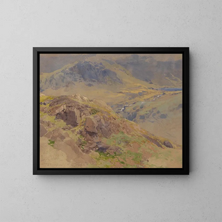 Llyn Idwal, Północna Walia - Edward Theodore Compton — oprawiony obraz na ścianie