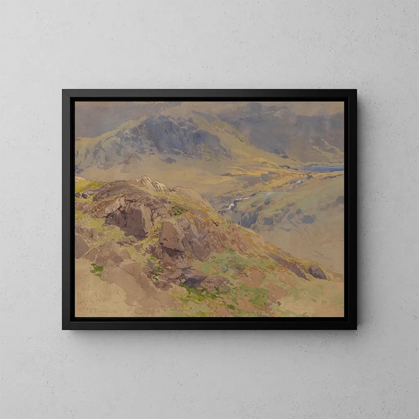 Llyn Idwal, Północna Walia - Edward Theodore Compton — oprawiony obraz na ścianie
