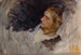 Studium postaci Hamleta na scenę z utworu Hamlet, Akt III, Scena II - Edwin Austin Abbey — widok dzieła