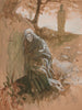 Postać w lesie - Edwin Austin Abbey — widok dzieła