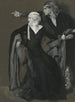 Hamlet: Dlaczego na to patrzysz? Spójrz, jak ucieka przez portal, Akt III, Scena IV - Edwin Austin Abbey — widok dzieła
