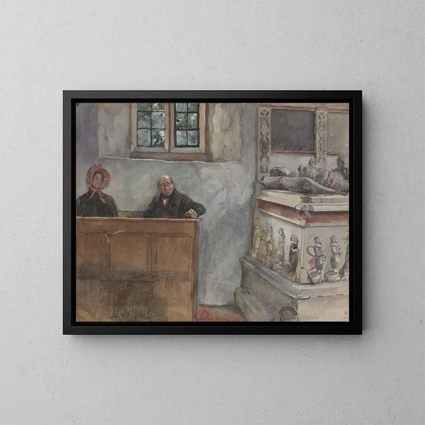 W kościele - Edwin Austin Abbey — oprawiony obraz na ścianie