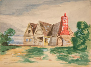 Edwin Austin Abbey - Sketch of a country cottage.webp