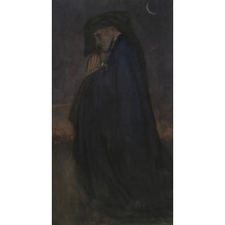 Edwin Austin Abbey - Study Man in blue cloak moonlight.webp