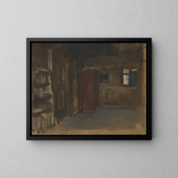 Studium wnętrza - Edwin Austin Abbey — oprawiony obraz na ścianie