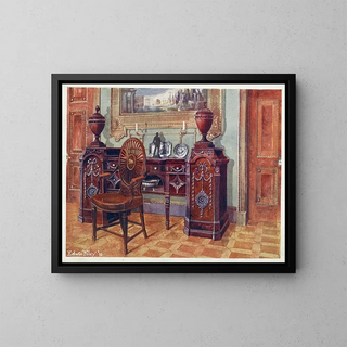 Edwin Foley - Carved mahogany pedestal sideboard Oval wheelback masters chair.webp