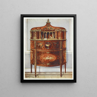 Edwin Foley - Inlaid and painted satinwood writingdesk cabinet ormolu mounted.webp