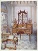 do rysowania i pisania z satynowego drewna w kształcie D, z inkrustacją z mahoniu, cylindryczną porcelaną i biblioteką - Edwin Foley — widok dzieła
