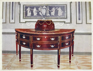 półkolistego bufetu z palisandru i skrzynki na noże z marquetry i forniru z drewna satynowego, palisandru i hebanu - Edwin Foley — widok dzieła