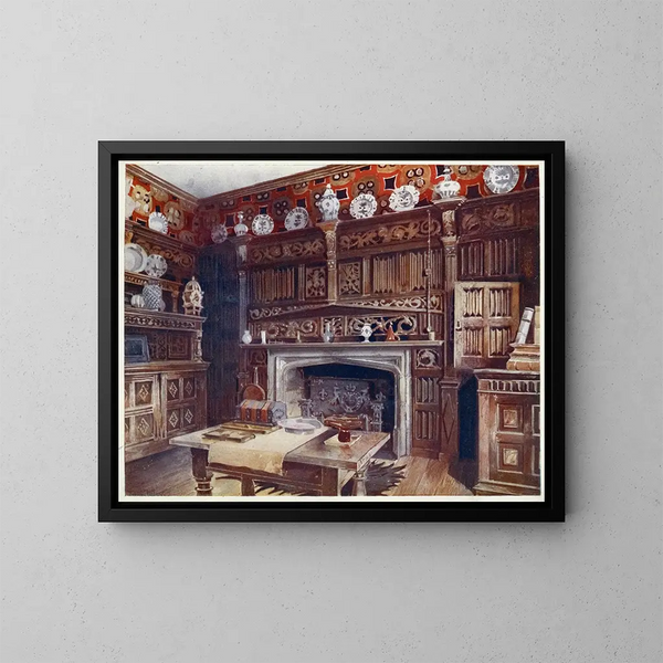 L'étude lambrissée à Groombridge Place, Kent - Edwin Foley — oprawiony obraz na ścianie