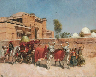 Edwin Lord Weeks - A Wedding Procession before a Palace in Rajasthan.webp
