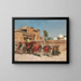 Uroczystość zaślubin przed pałacem w Radżastanie - Edwin Lord Weeks — oprawiony obraz na ścianie