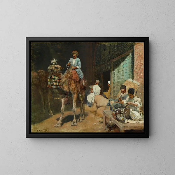 Un marché à Ispahan - Edwin Lord Weeks — oprawiony obraz na ścianie