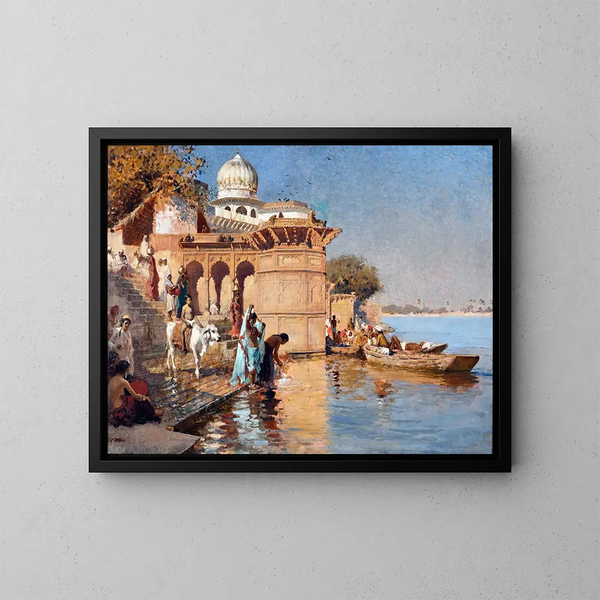 Le long des ghâts de Mathura - Edwin Lord Weeks — oprawiony obraz na ścianie