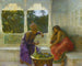 Figures dans un intérieur avec jardin de palmiers au-delà - Edwin Lord Weeks — widok dzieła