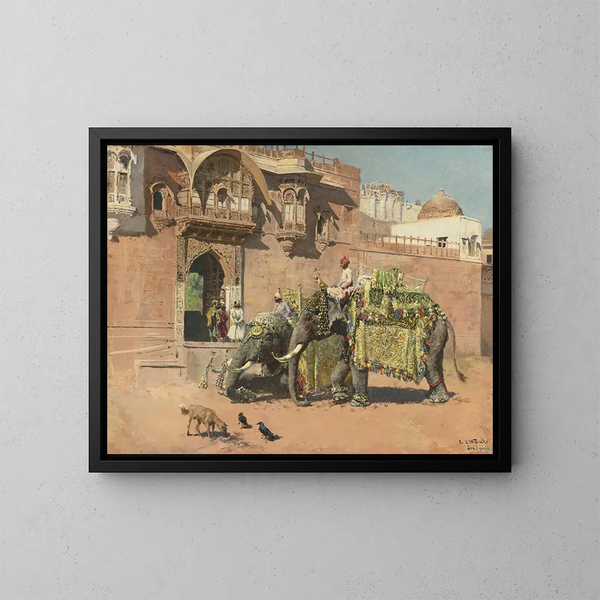 Słonie Rajasza Jodhpur - Edwin Lord Weeks — oprawiony obraz na ścianie