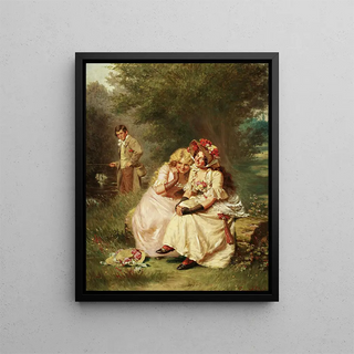 Les joyeux pêcheurs - Edwin Thomas Roberts — oprawiony obraz na ścianie