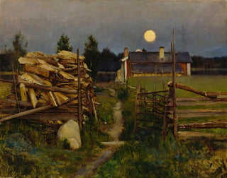 Letnia noc z księżycem - Eero Järnefelt — widok dzieła