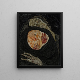 Matka zmarła - Egon Schiele — oprawiony obraz na ścianie