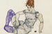 Kobieta siedząca w pończochach fioletowych - Egon Schiele — widok dzieła