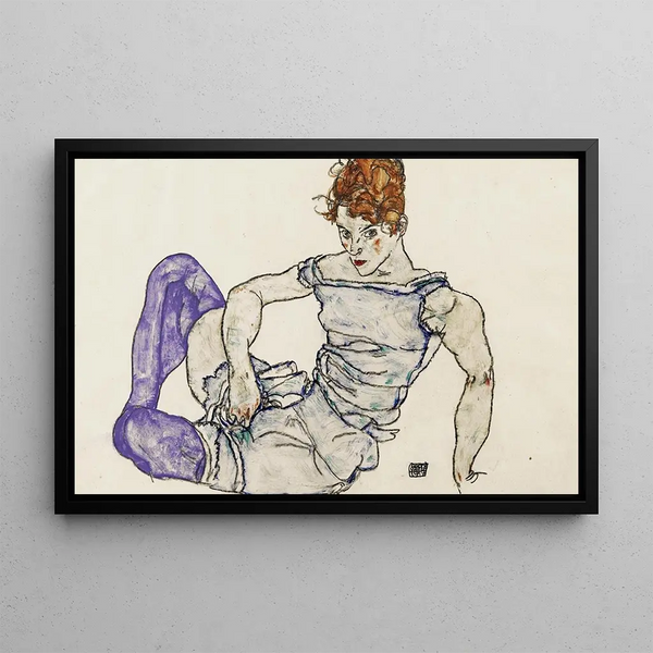 Egon Schiele - Sitzende Frau Mit Violetten Strmpfen Seated Woman In Violet Stockings.webp