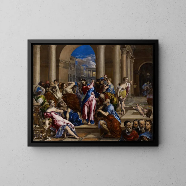 Le Christ chassant les marchands du Temple - El Greco — oprawiony obraz na ścianie