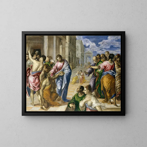 Le Christ guérissant les aveugles - El Greco — oprawiony obraz na ścianie