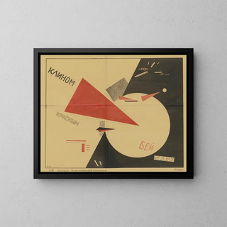 Battez les blancs avec le coin rouge - El Lissitzky — oprawiony obraz na ścianie