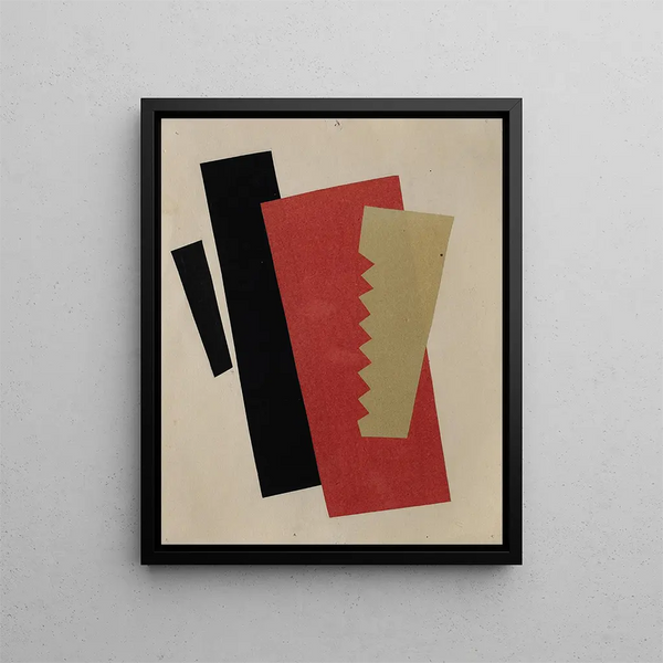 Kompozycja CzerwonaCzarnaZłoto - El Lissitzky — oprawiony obraz na ścianie