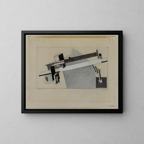 Studium Proun 1A Proun S K most - El Lissitzky — oprawiony obraz na ścianie