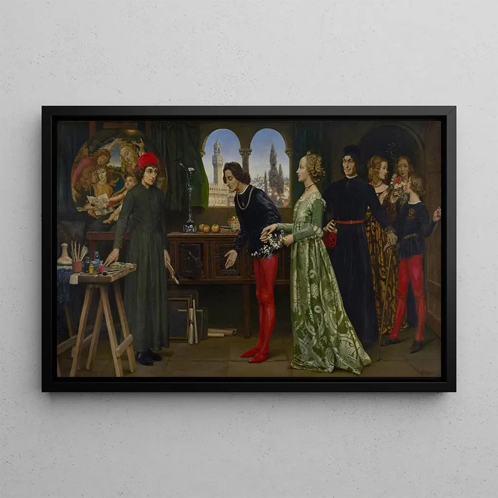 Obraz L'atelier Botticelli: Pierwsza wizyta Simonetty przedstawiona pr ...