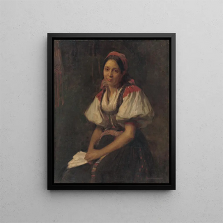 Elemr HalszHradil - Peasant Woman in Folk Costume.webp