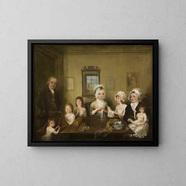Portret rodziny Latrobe z Fulneck - Elias Martin — oprawiony obraz na ścianie