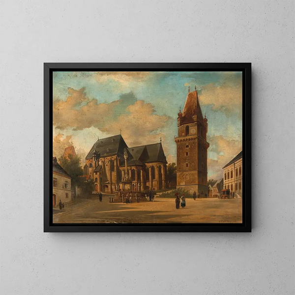 Kościół Augustianów w Perchtoldsdorf koło Wiednia - Elias Pieter van Bommel — oprawiony obraz na ścianie