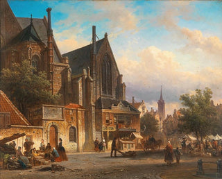 Widok na holenderski targ - Elias Pieter van Bommel — widok dzieła