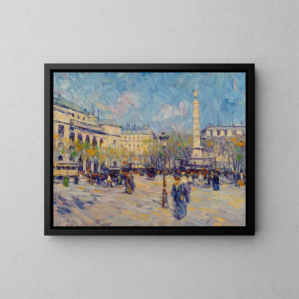 Fontaine du Palmier, place du Châtelet, Paryż - Élie Anatole Pavil — oprawiony obraz na ścianie